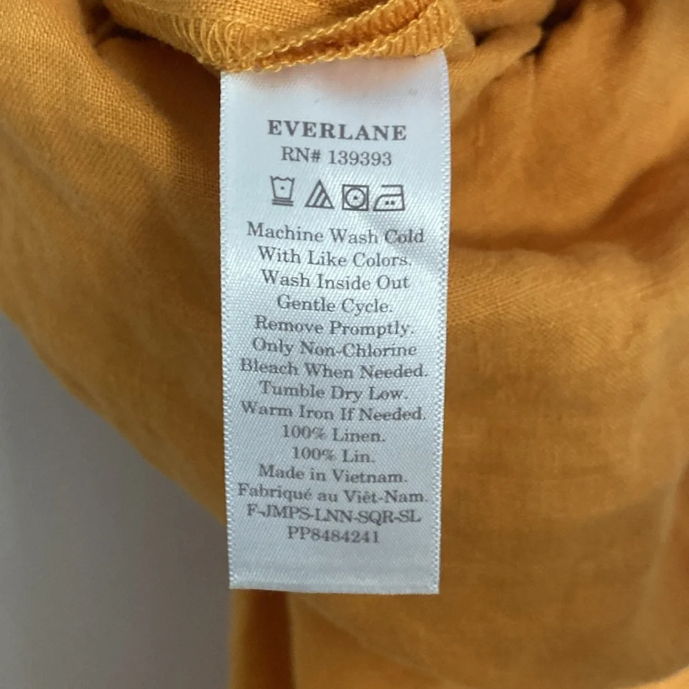 Everlane square neck linen jumpsuit size 2